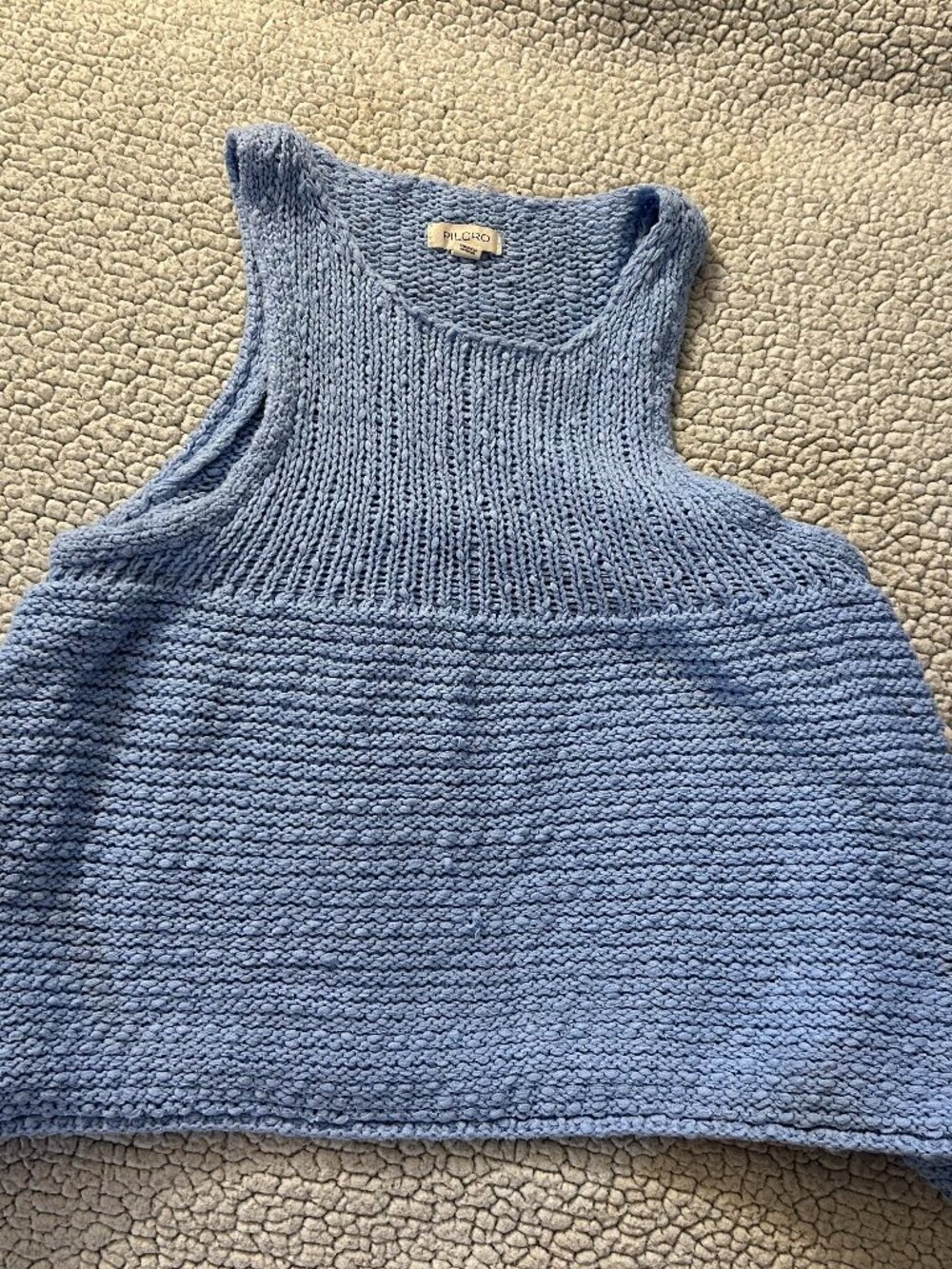Pilcro -- anthropologie, baby blue, crochet, flowy, baby doll top, Womens S